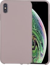 Four Corners Full Coverage Siliconen beschermhoes achterkant voor iPhone XS Max (lavendel paars)