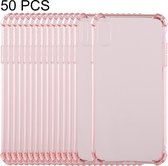 50 stuks 0.75mm Dropproof transparant TPU Case voor iPhone XS Max (roze)