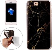 Voor iPhone 8 Plus & 7 Plus Black Marble Pattern Soft TPU beschermhoes