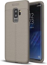 Voor Galaxy S9 + Litchi Texture Soft TPU Anti-skip beschermhoes achterkant van de behuizing (grijs)