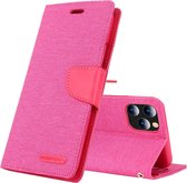 Voor iPhone 11 Pro Max MERCURY GOOSPERY CANVAS DAGBOEK Canvas Texture Horizontaal Flip Leren Case met Kaartsleuven & Portemonnee & Houder (Rose Red)