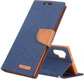 GOOSPERY JELLY RICH DAGBOEK Horizontale Flip PU lederen tas met kaartsleuven & portemonnee & houder voor Galaxy Note 10+ (marineblauw)