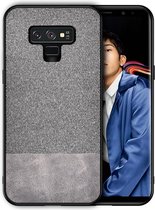 Schokbestendige splicing PU + stoffen beschermhoes voor Galaxy Note 9 (grijs)