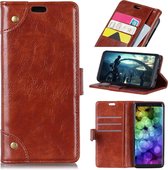 Koperen gesp nappa textuur horizontale flip lederen case voor Samsung Galaxy S10 Plus, met houder & kaartsleuven & portemonnee (bruin)