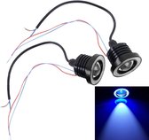 2 STKS 2.5 inch DC12V 10 W 900LM 6500 K Auto Angel Eyes Mistlamp Foglight, kabel Lengte: 20 cm (Blauw Licht + Wit Licht)