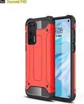 Voor Huawei P40 Magic Armor TPU + PC Combinatie Case (Rood)