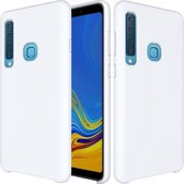 Effen kleur Vloeibare siliconen valbestendige beschermhoes voor Samsung Galaxy A9 (2018) / A9s (wit)