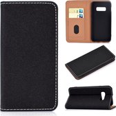 Voor Galaxy S10 Lite effen kleur mat magnetische horizontale flip lederen tas met kaartsleuven en houder (zwart)