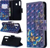 3D Gekleurd Tekeningpatroon Horizontaal Flip Leren Case voor Galaxy M30, met houder & kaartsleuven & portemonnee (vlinder)