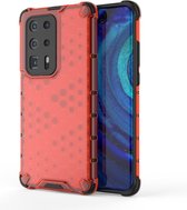 Voor Huawei P40 Pro + Shockproof Honeycomb PC + TPU Case (rood)