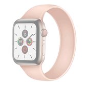 Voor Apple Watch Series 5 en 4 44 mm / 3 en 2 en 1 42 mm effen kleur elastische siliconen vervangende polsband horlogeband, maat: M 143 mm (roze)