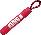 Kong signature stick met touw rood / zwart - 30x5x5 cm - 1 stuks