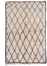 Handgeweven Berber Tapijt ''Beni Ourain'' - 240 x 165 cm - Uniek en handgemaakt - Hoogpolig vloerkleed