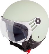 VINZ Stelvio Jethelm Mat Mint Groen / Scooterhelm / Brommerhelm / Motorhelm / Fashionhelm voor Scooter / Vespa / Brommer / Motor