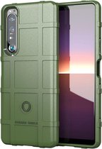 Sony Xperia 1 III Hoesje Shock Proof Rugged Shield Back Cover Groen