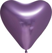 Globos Forme Ballon Coeur Miroir 30 Cm Latex Violet 6 Pièces