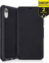 Itskins Hybrid Folio Leather Voor Apple iPhone XR Pure - Level 2 bescherming - Zwart