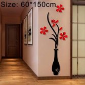 Creatieve Vaas 3D Acryl Stereo Muurstickers TV Achtergrond Muur Gang Woondecoratie, Grootte: 60 * 150cm