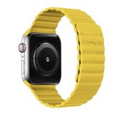 Magnetische vervangende horlogeband met twee lussen voor Apple Watch Series 6 & SE & 5 & 4 40 mm / 3 & 2 & 1 38 mm (geel)