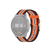 Voor Xiaomi horloge kleur 22 mm nylon denim polsband horlogeband (zwart en oranje)