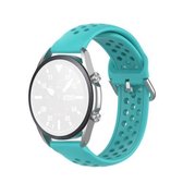 Voor Galaxy Watch 3 45 mm siliconen sportband in effen kleur, maat: gratis maat 22 mm (groenblauw)