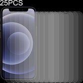25 STKS Frosted Bright Edge Anti-fingerprint gehard glasfolie voor iPhone 12 mini