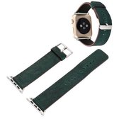Voor Apple Watch Series 3 & 2 & 1 38 mm Plant Epidermis Textuur PU lederen polshorloge band (groen)