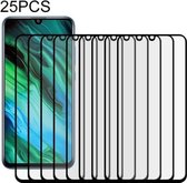 Voor Huawei Honor 20e 25 PCS Volledige lijm Volledig scherm Gehard glasfilm (zwart)