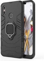 PC + TPU schokbestendige beschermhoes met magnetische ringhouder voor Geschikt voor Xiaomi Mi 8 (zwart)