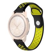 Dubbele kleur polsband horlogeband voor Galaxy Watch 42 mm (zwart geel)