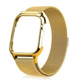 Milanese Loop magnetische roestvrijstalen horlogeband met frame voor Apple Watch Series 4/5 40 mm (goud)