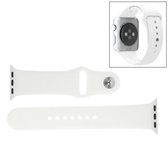 Voor Apple Watch Sport 42 mm hoogwaardige, langere rubberen sporthorlogeband met pin-and-puck-sluiting (wit)