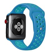 Voor Apple Watch Series 6 & SE & 5 & 4 40mm / 3 & 2 & 1 38mm Sport siliconen horlogeband Standard Edition (blauw)