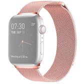 Milanese Loop magnetische roestvrijstalen horlogeband voor Apple Watch Series 5 & 4 44 mm / 3 & 2 & 1 42 mm (roze)