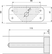 Wovar Blinde Plankdrager 11.5 cm met Bevestigingsplaat | Per Stuk
