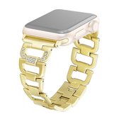 Kleurrijke Diamond roestvrij stalen horlogeband voor Apple Watch Series 5 & 4 44mm / 3 & 2 & 1 42mm (goud)
