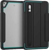 Voor iPad Mini 5/4 Acryl + TPU Horizontale Flip Smart Leather Case met Drievoudige Houder & Pen Slot & Wek- / Slaapfunctie (Lichtblauw + Zwart)