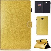 Voor Galaxy Tab A 10.1 (2016) T580 Vernis Glitterpoeder Horizontale Flip Leather Case met houder en kaartsleuf (goud)