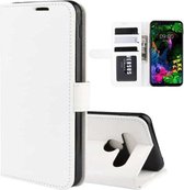 Voor LG G8S ThinQ R64 Texture Single Fold Horizontale Flip Leather Case met houder & kaartsleuven & portemonnee (wit)