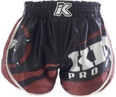 King Stormking 2 Muay Thai Kickboks Broekje Zwart Bruin XL = maat 33/34 | 80-90kg