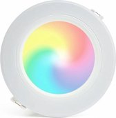Mi-Light MiBoxer - LED Downlight - Smart LED - 18W - RGB+CCT - Aanpasbare Kleur - Dimbaar - Inbouw Rond - Mat Wit - Aluminium - Ø180mm - BES LED