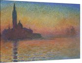 San Giorgio Maggiore in de schemering, Claude Monet - Foto op Canvas - 60 x 40 cm