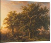 Bosgezicht, Barend Cornelis Koekkoek - Foto op Canvas - 100 x 75 cm