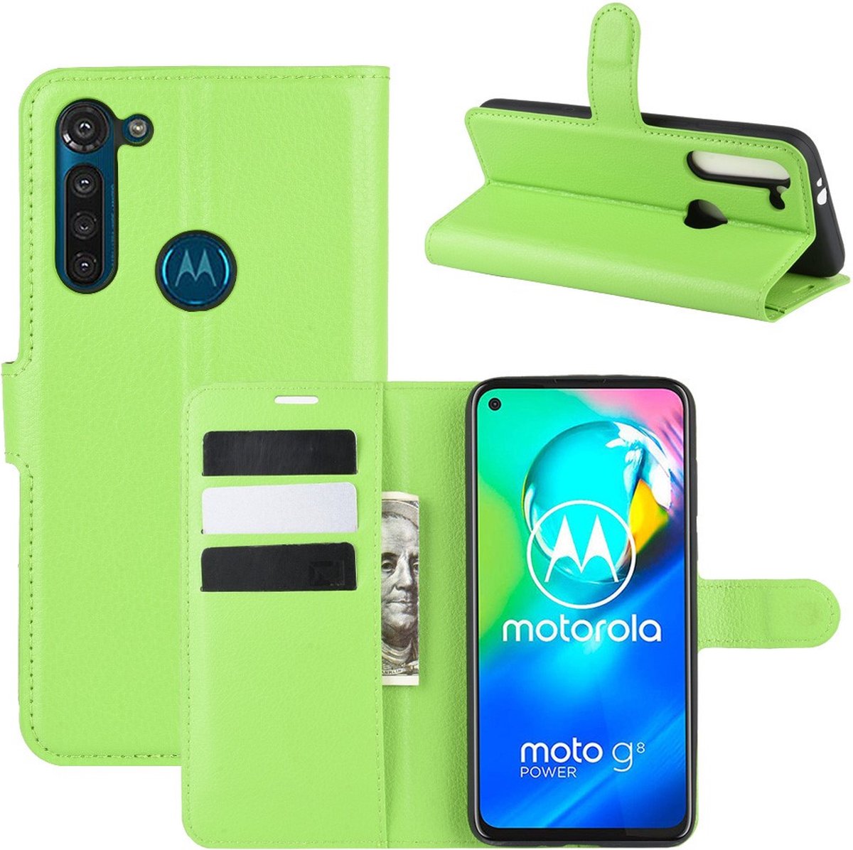 Coverup Hoesje - Geschikt voor Motorola Moto G8 Power Hoesje - Coverup Book Case - Groen