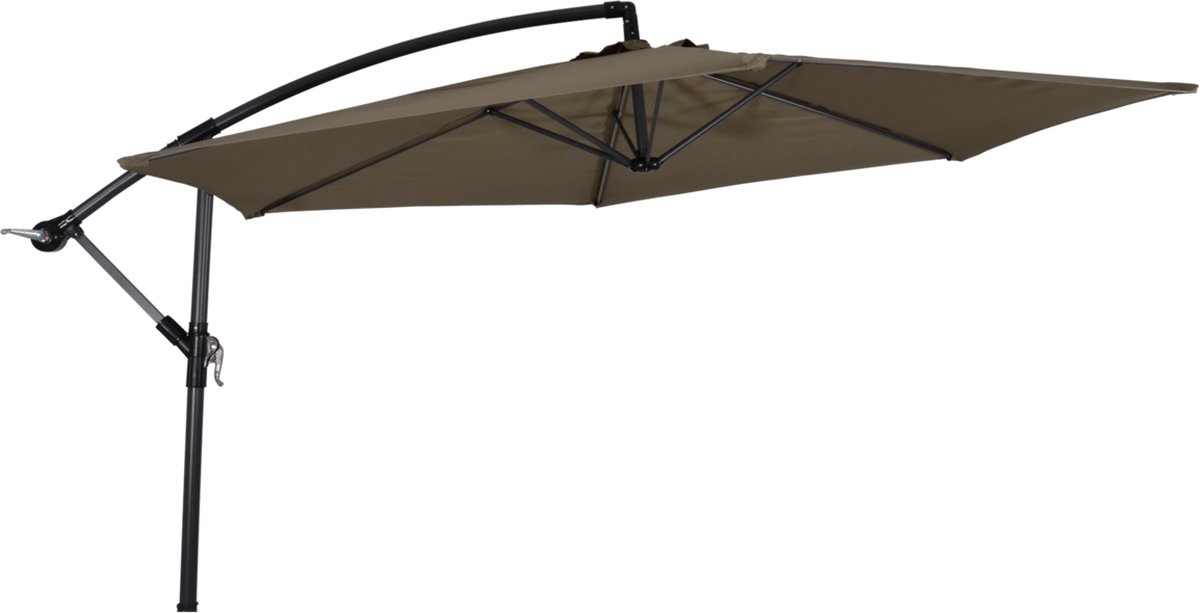 Lesli Living Push-up parasol Gemini - Taupe - Ø300cm