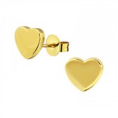 Zilveren oorbellen | Oorstekers | Gold plated oorstekers, hart roestvrij staal