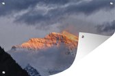Tuinposters buiten Zonsondergang over de Zwitserse Alpen bij de Eiger - 90x60 cm - Tuindoek - Buitenposter