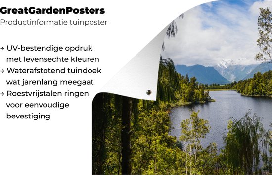 Forêt surplombant les glaciers Franz Josef et Fox en Nouvelle-Zélande Affiche de jardin 120x80 cm - Toile de jardin / Toile d'extérieur / Peintures pour l'extérieur (décoration de jardin)