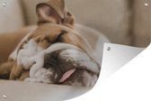 Tuindecoratie Engels - Bulldog - Hond - 60x40 cm - Tuinposter - Tuindoek - Buitenposter