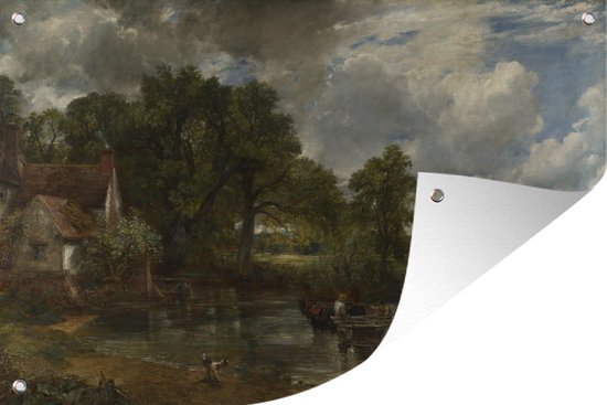 Tuindecoratie The Hay Wain - schilderij van John Constable - 60x40 cm - Tuinposter - Tuindoek - Buitenposter